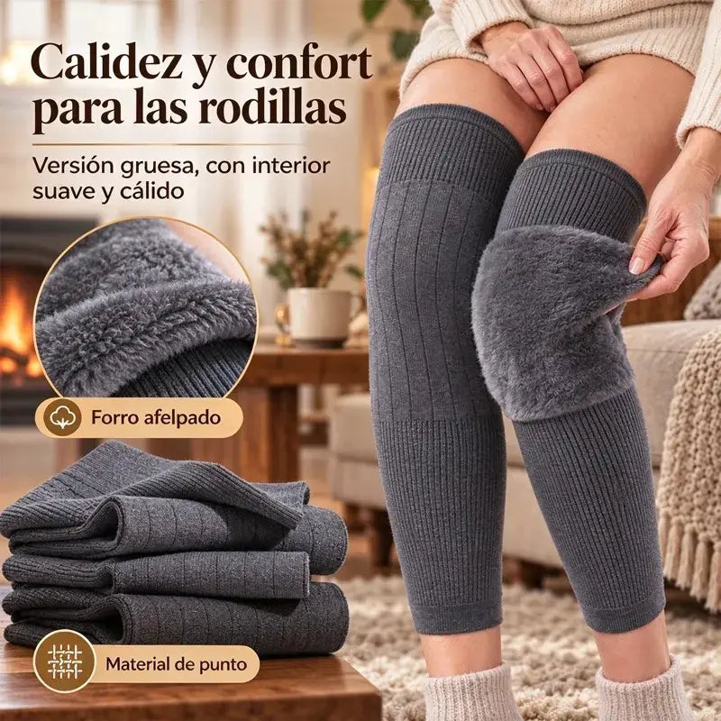 🦵 Calentadores de rodilla cálidos para el invierno · Estilo extralargo con forro mullido · ¡Protección extendida para rodillas y piernas!