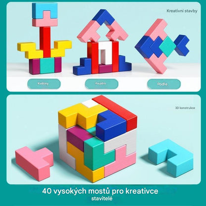 🔥🌈【Kup 1, 1 zdarma】Tetris - vzdělávací logická hra pro děti s kostkami