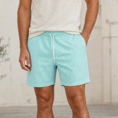 【M-5XL】Pantalón Playa Hombre Tallas Grandes 🏖️ Rayas, Estilo Casual