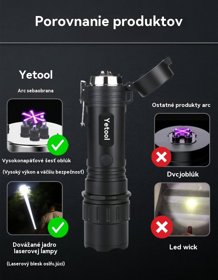 🎁🎁Oblúková baterka na sebaobranu 2 v 1