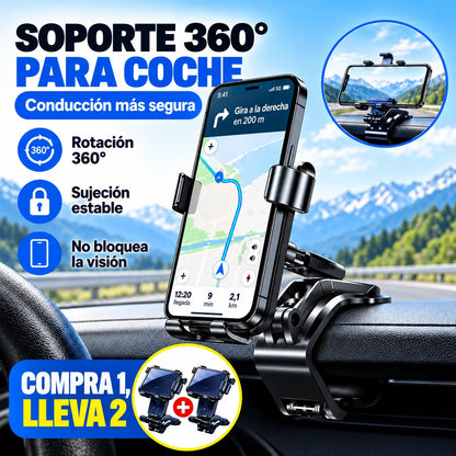 【Compre uno y llévese otro gratis】Soporte para teléfono móvil giratorio de 360° para coche