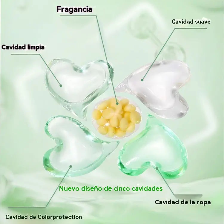 💦【Paquete de 100 cápsulas✨】Cápsulas de detergente para ropa Camellia 5 en 1 con fragancia de larga duración, ¡incluso más fragante que el perfume!