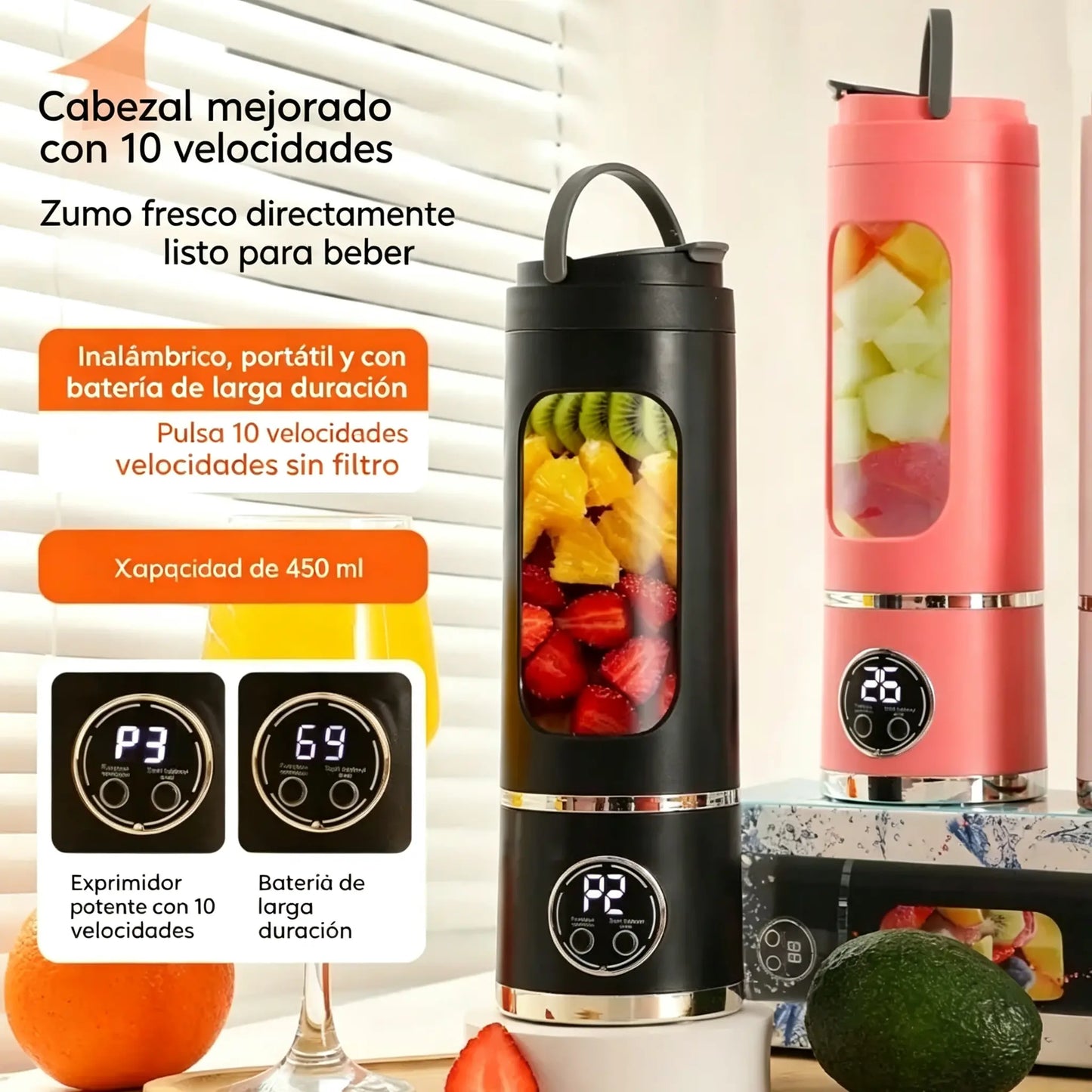 ✨🍹 Licuadora portátil inalámbrica 🔥 Diseño portátil inalámbrico