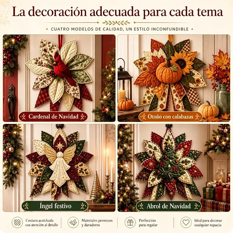 🎇🎄Kit de costura para colgar en la puerta con diseño navideño acolchado (7 diseños)