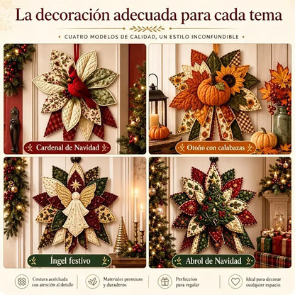 🎇🎄Kit de costura para colgar en la puerta con diseño navideño acolchado (7 diseños)