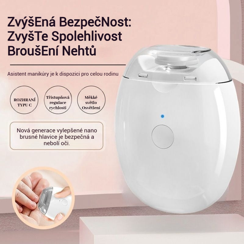 💅 ✨ Nová verze 2026! Automatický pilník na nehty – bezpečná a šetrná péče o nehty 👶🔧