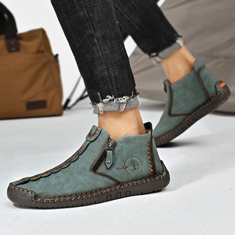 🥾【38-48】Nuevas botas tipo Martin para hombre de alta calidad, hechas a mano en cuero auténtico, con forro interior de plumón de ganso.