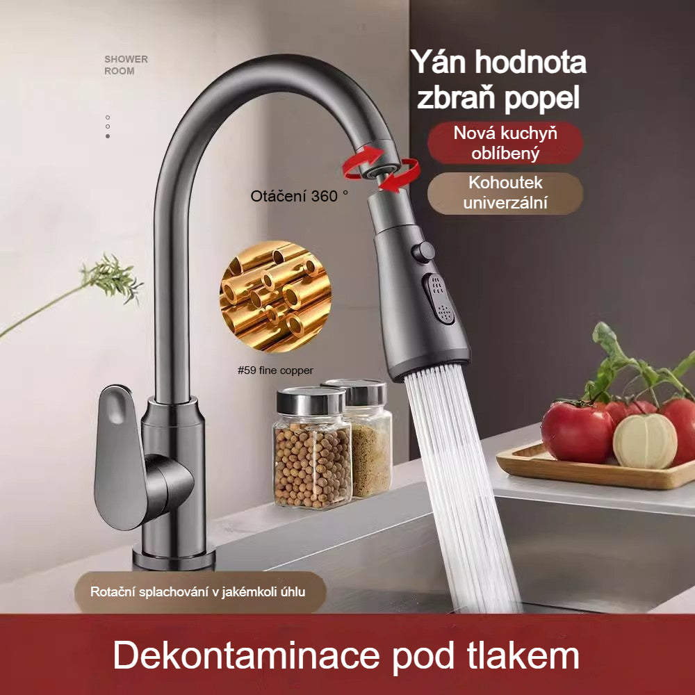 🚰【Filtrační patrona zdarma】🔥Otočný nástavec na vodovodní kohoutek o 360° s filtrem