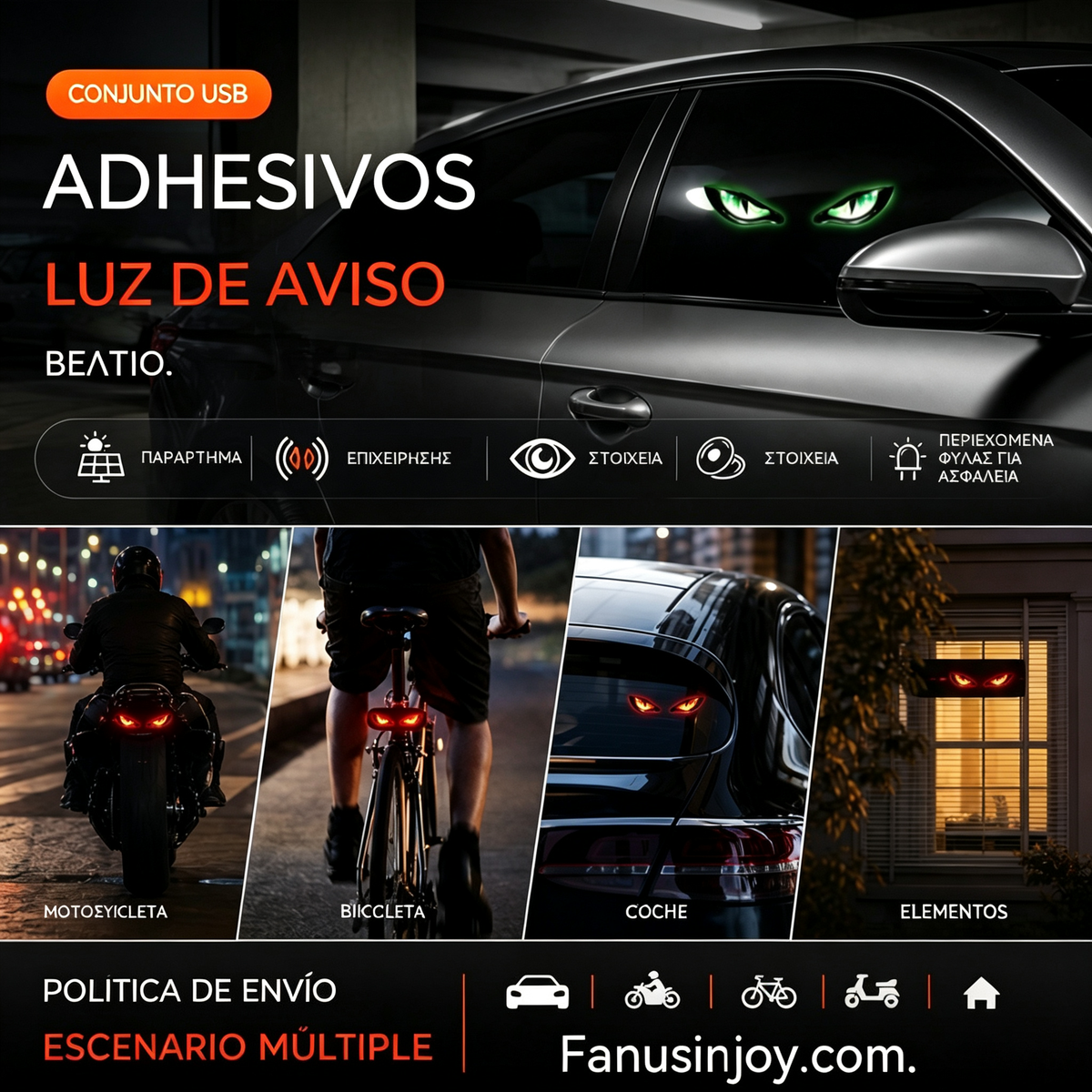 【Compra 1 y llévate 1 gratis】2 artículos por 26 euros.🚗👀 Luz de advertencia LED solar para coche | Capta toda la atención y mejora la seguridad al volante: inalámbrica, con detección automática y aplicación universal ✨