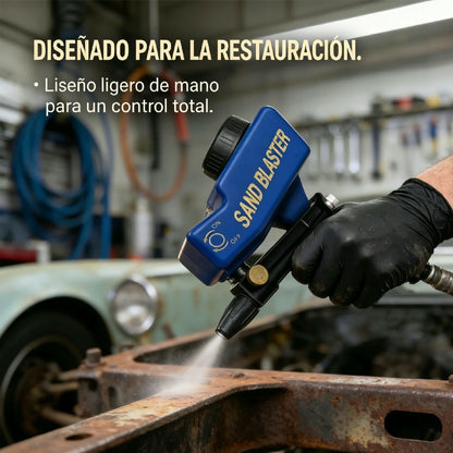 🔫✨ Pistola de chorro de arena portátil con alimentación por gravedad – para óxido, grabado y desbarbado
