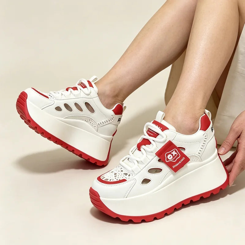 👟 Zapatos de verano diarios con diseño perforado transpirable y suela gruesa - con estilo, transpirables y súper cómodos.