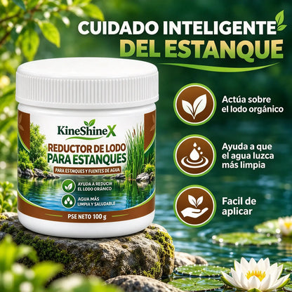 Polvo para clarificar el agua de estanques de jardín y piscinas.