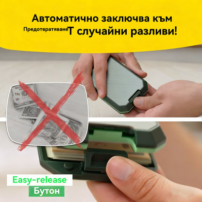 🔥👛Премиум магнитен портфейл/картодържател за мъже ✅ Супер висока издръжливост ✅ Компактен и преносим ✅ Автоматично заключване, защита против кражба