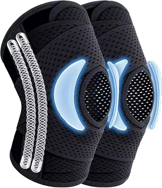 [Kupte 1 a získejte 1 zdarma]Dvojité pružinové chrániče kolen, vhodné pro běh, cyklistiku, hraní míče a další sporty