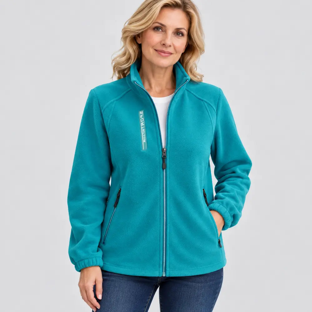 【XL-5XL】Chaqueta de forro polar para mamás – para primavera y otoño, con cuello alzado, cierre de cremallera y corte entallado; novedad.