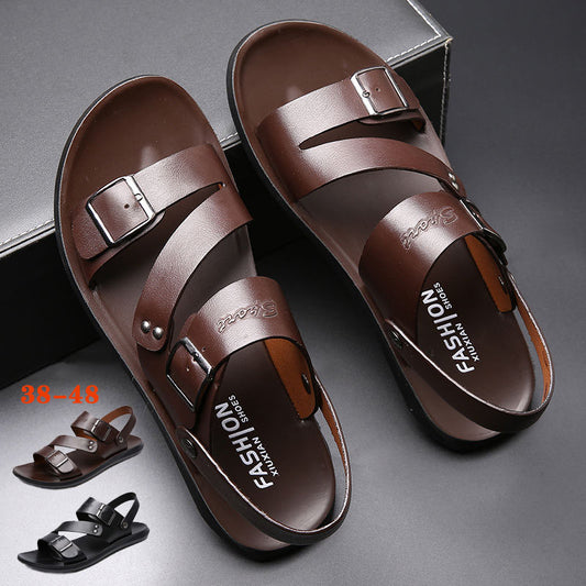 🔥[50% de precio]🔥[39-48] 👟 Nuevas sandalias de verano para hombre, hechas con una gran área de suave cuero genuino.