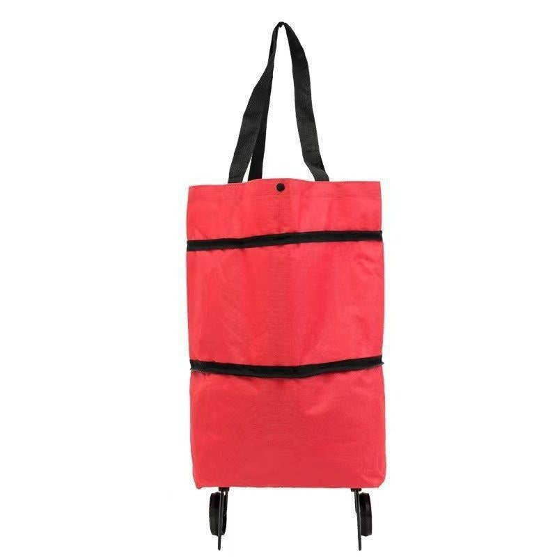 1 unidad por 27 euros [Producto más vendido] 🛒♻️ Bolsa de compras plegable 2 en 1 / mochila, bolsa de compras ligera / carrito