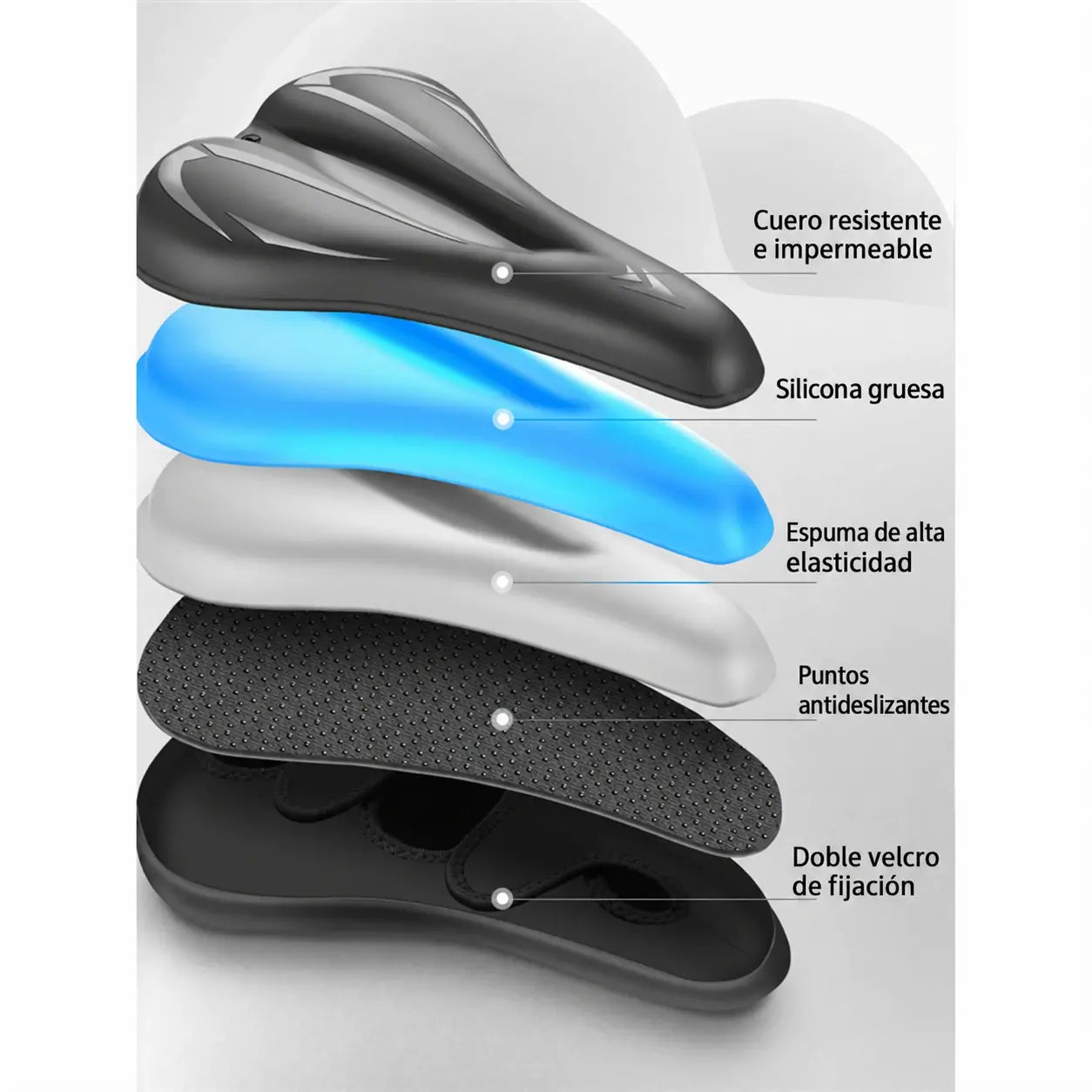 🚲Funda para sillín de bicicleta de montaña, fabricada en cuero de silicona grueso e impermeable, ultrasuave.