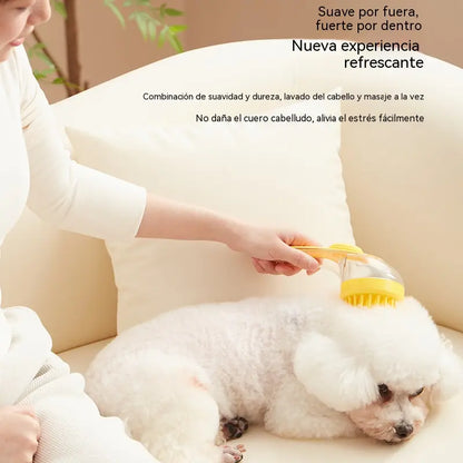 【Compra 1 y llévate 1 gratis：2 piezas】⏰Cepillo de baño para mascotas con mango largo y dispensador de champú