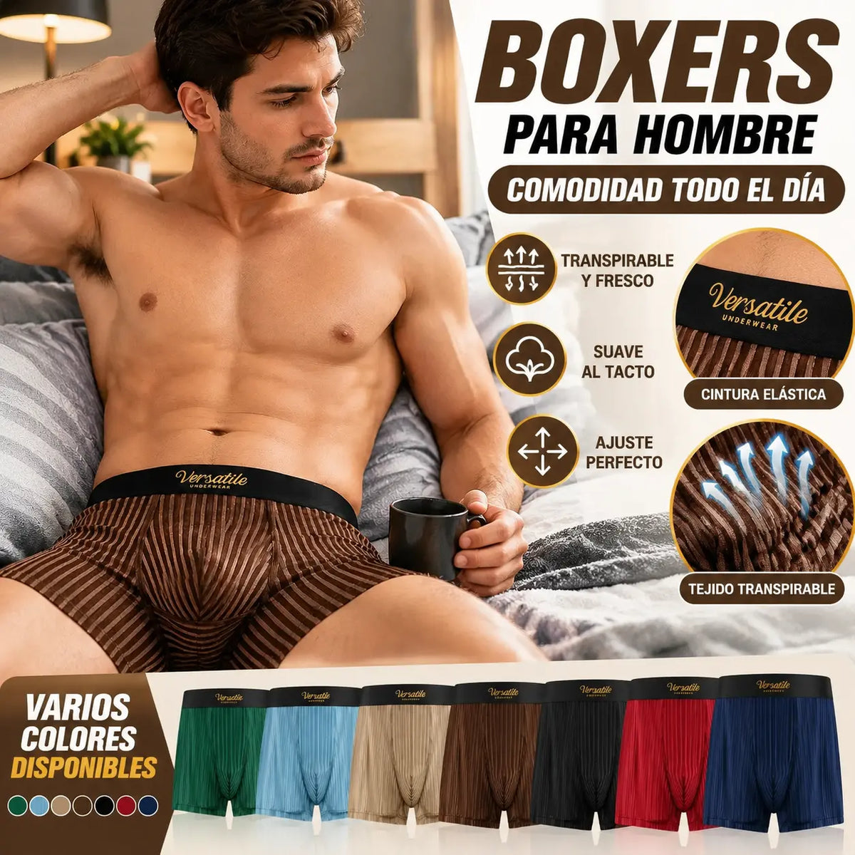 4 piezas【L-4XL】Calzoncillos bóxer antibacterianos de lujo de alta calidad para hombre【40-140kg】