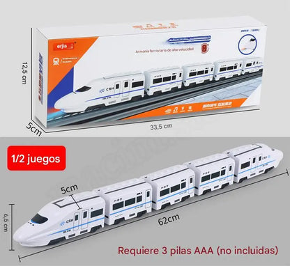 🚆46% de descuento🚆 Modelo realista de tren de alta velocidad – Juguete con función de movimiento autónomo (bump-and-go) para educación temprana