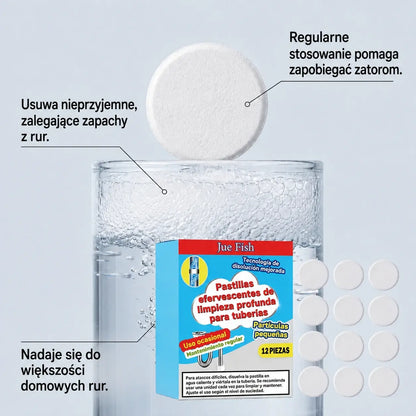 🥳💞 Skuteczne tabletki musujące do udrażniania i czyszczenia rur. Usuwają tłuszcz, włosy, nieprzyjemne zapachy i bakterie. Nadają się do zlewów, toalet i odpływów.