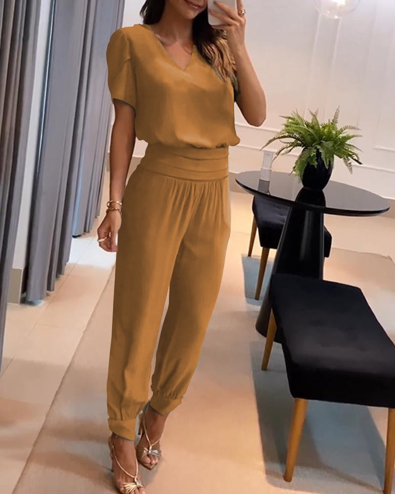🌸[Novedad] Conjunto casual de verano estampado para mujer, top + pantalón, fresco y cómodo