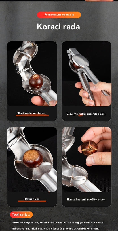 🌰[kupi 1, dobi 1 gratis]-Kuhinjski rezač za kestene, lako se otvara jednim pritiskom bez ozljeđivanja ruku
