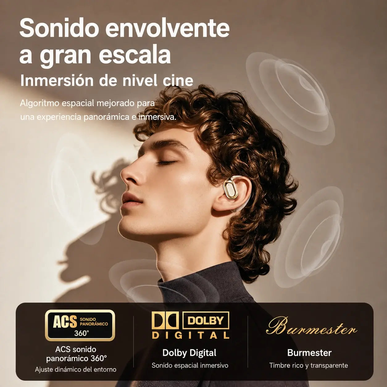 🔋Auriculares Bluetooth inalámbricos de oído abierto, con gancho para la oreja y conducción ósea🎙️🎧