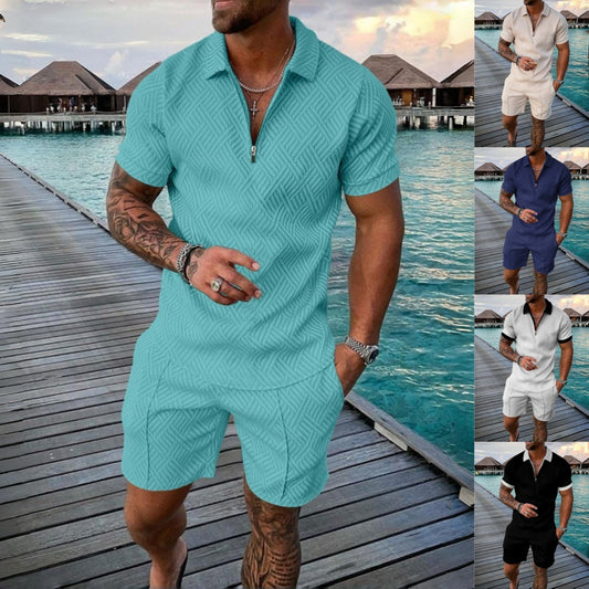 【Pago contra entrega.】Conjunto de verano para hombre: camiseta y pantalón corto cómodos, ideal para diario y casa.