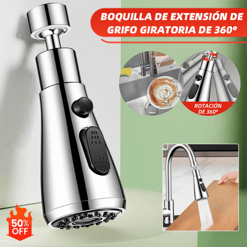 🔥【Compre 1 y obtenga 1 gratis】🚰🔥Boquilla extensora de grifo giratoria de 360°