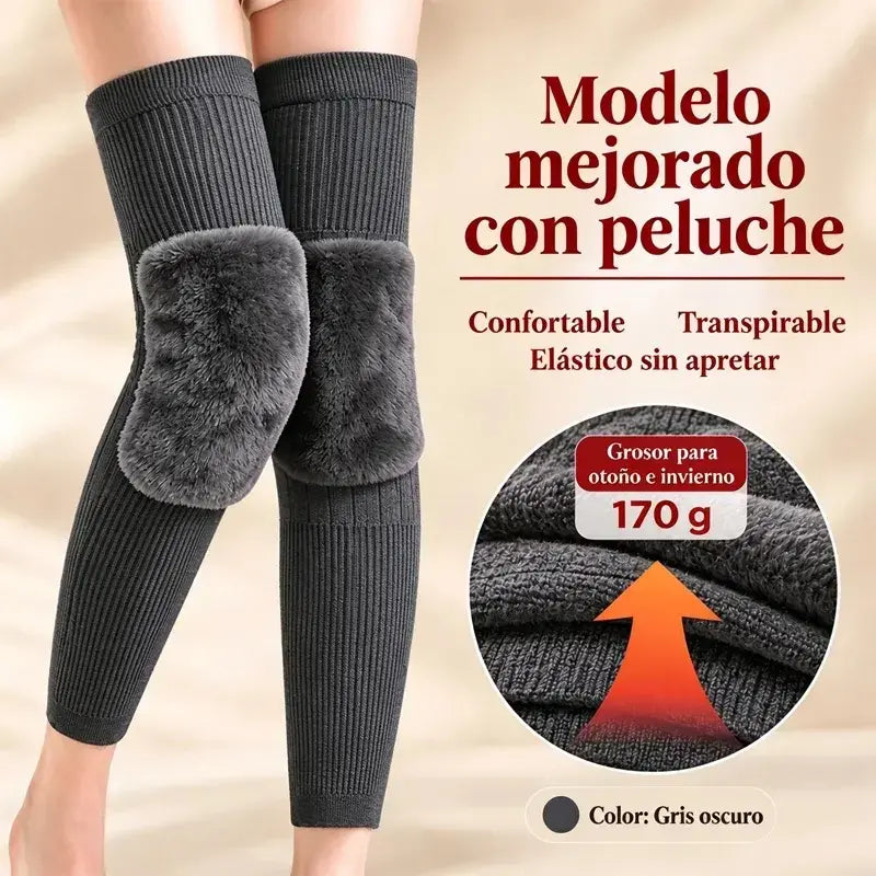 🦵 Calentadores de rodilla cálidos para el invierno · Estilo extralargo con forro mullido · ¡Protección extendida para rodillas y piernas!