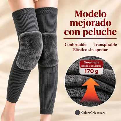 🦵 Calentadores de rodilla cálidos para el invierno · Estilo extralargo con forro mullido · ¡Protección extendida para rodillas y piernas!