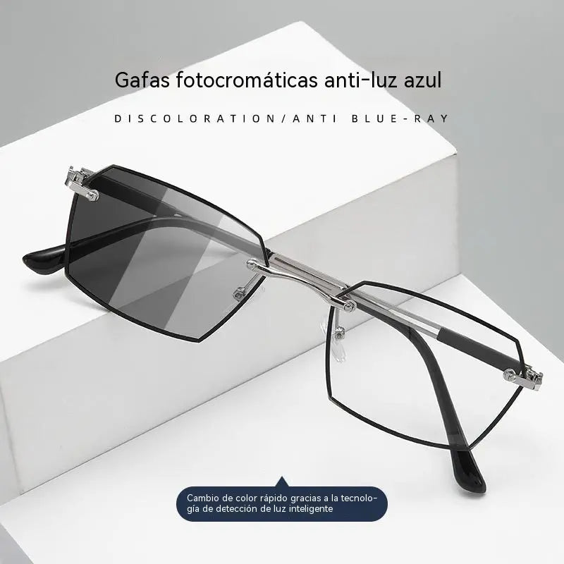 ✨🕶Gafas de lectura/sin graduación, sin montura, fotocromáticas y con filtro de luz azul