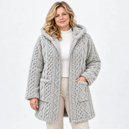 【S-3XL】Cárdigan con cremallera para mujer, superventas: de color liso, reversible, de tejido suave y mullido, estilo casual, ideal para otoño e invierno