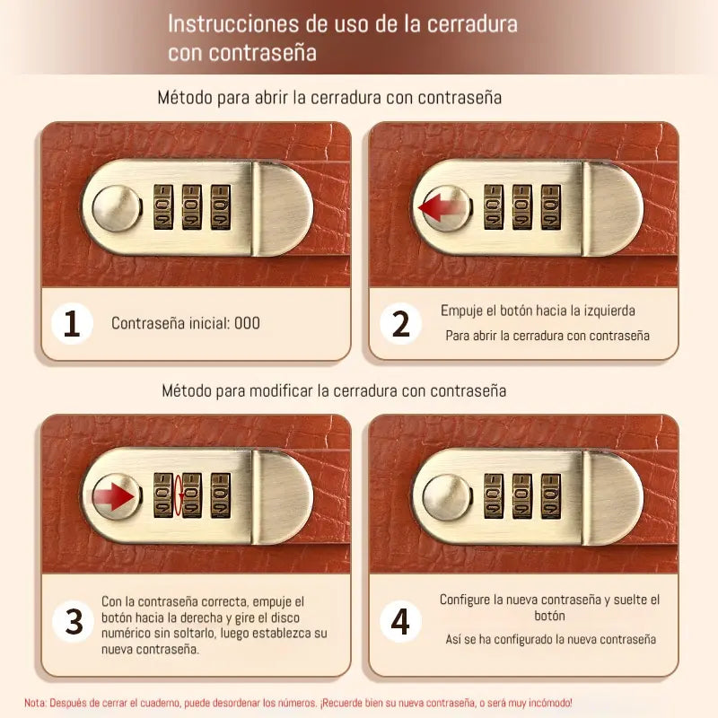 📓-35%💰🔐Se utiliza una libreta protegida con contraseña para guardar cheques, dinero en efectivo, tarjetas bancarias y diversos comprobantes.