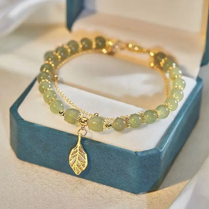 ✨🔥【Compra 1 y llévate 1 gratis】Pulsera de jade, incluye una pulsera de oro de 14 quilates de regalo.