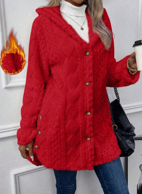 【S-5XL】Dámska jesenno-zimná flísová teplá bunda 2025, s kapucňou, obojstranná