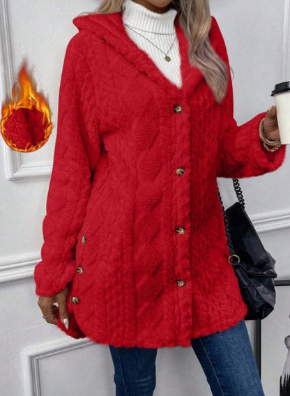 【S-5XL】Dámska jesenno-zimná flísová teplá bunda 2025, s kapucňou, obojstranná