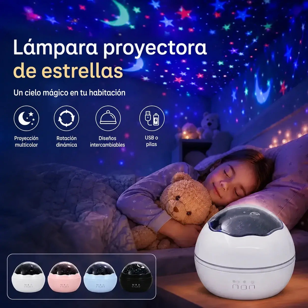 🌠✨Proyector de cielo estrellado, luz nocturna ⎜ Lámpara LED giratoria🎁