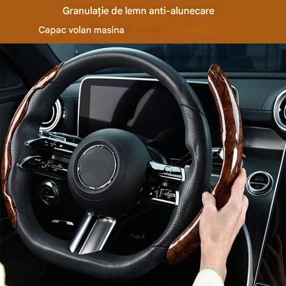 🚗【1 Set de 3 Bucăți】👍👍Husă volan auto antiderapantă din lemn