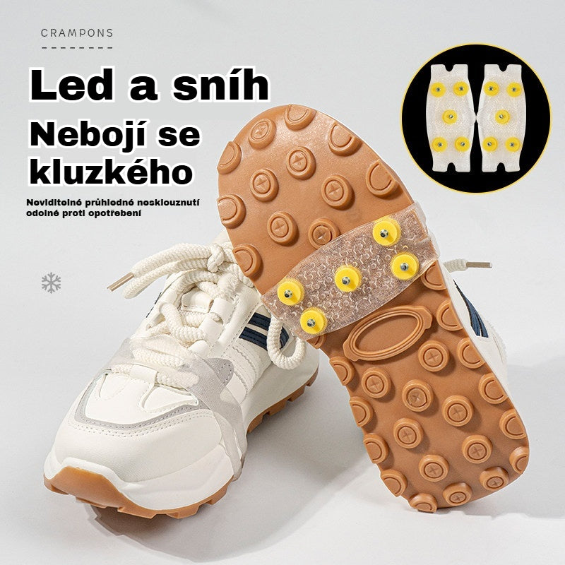 👴🚶🏔️Kupte 1 a dostanete 1 zdarma🔥Neviditelné 5zubé protiskluzové návleky na mačky, průhledné venkovní návleky na sněhovou turistiku, horolezectví, horolezectví, zimní ledový povrch, nezbytný pro seniory.