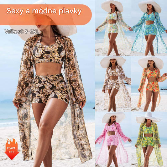 ☀️【Kúp 1 a 1 dostaneš zadarmo】👙【S-2XL】Vysokokvalitné sexi trojdielne bikiny s potlačou