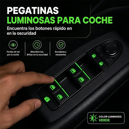 🚗 Pegatinas Fluorescentes para Botones del Coche | Localiza los Controles al Instante Incluso de Noche