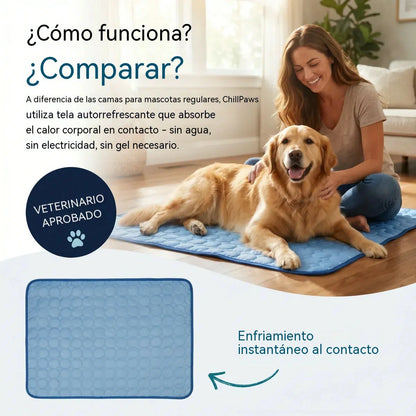 🧊⚡ ¡Rebajas de verano! Alfombrilla refrescante para mascotas (sin agua) – Tejido Oxford transpirable, apta para cualquier cama o jaula.