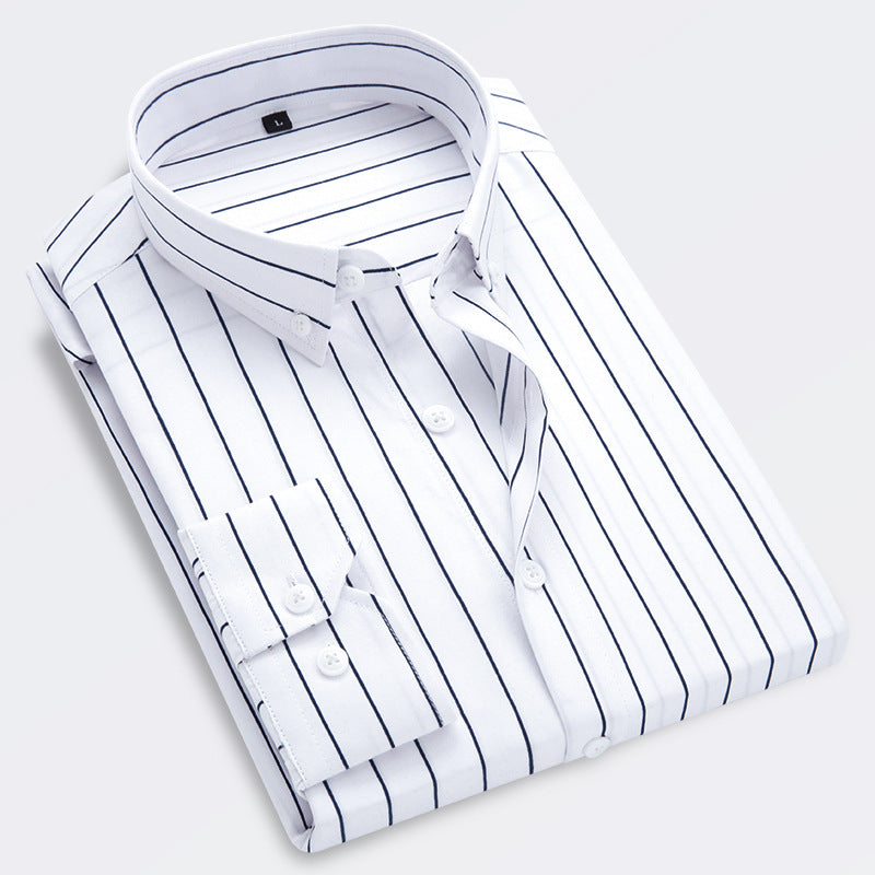 【Promo】Camisa de negocios a rayas de manga larga para hombre 【M-5XL】