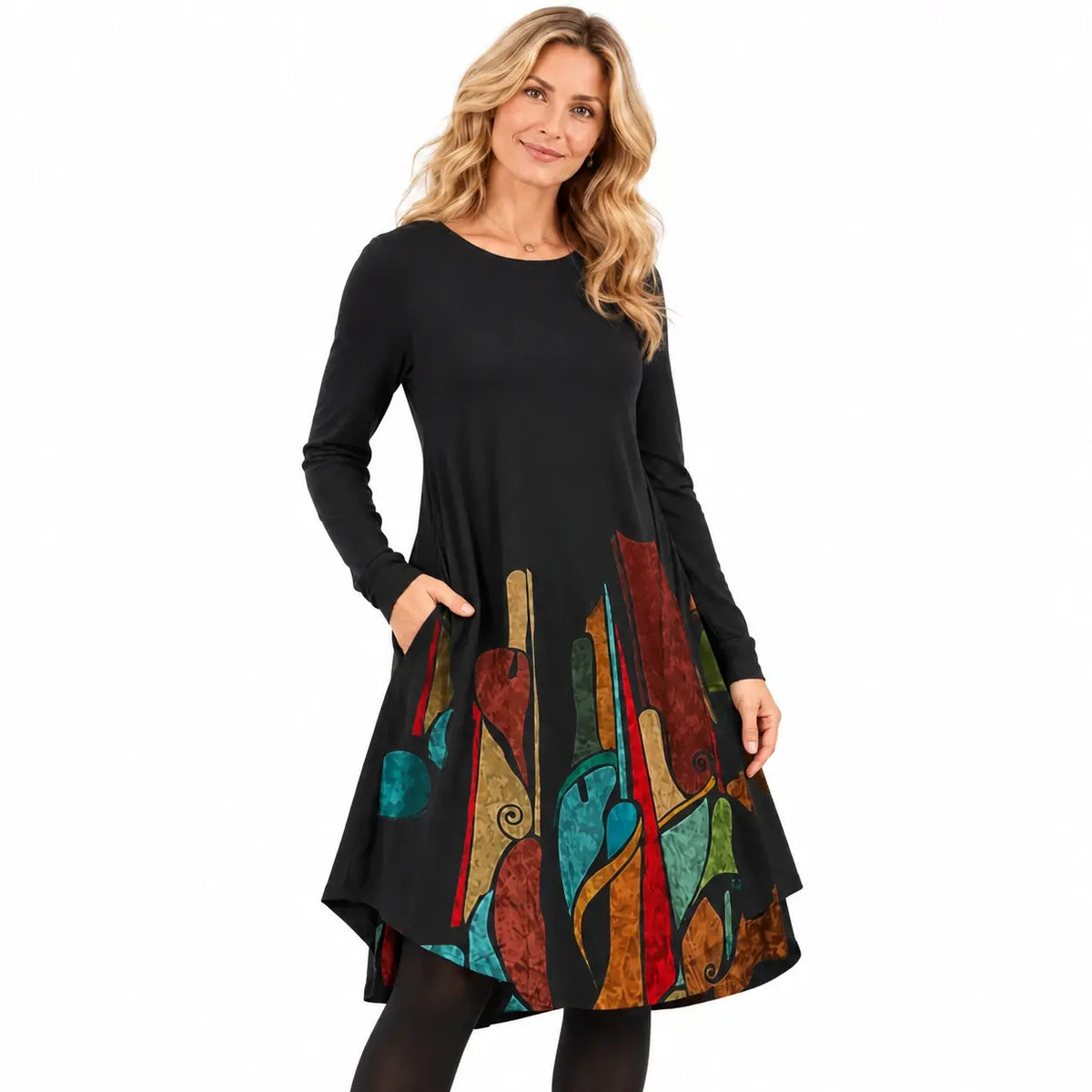🔥【S-5XL】Vestido de otoño e invierno con estampado retro de estilo étnico