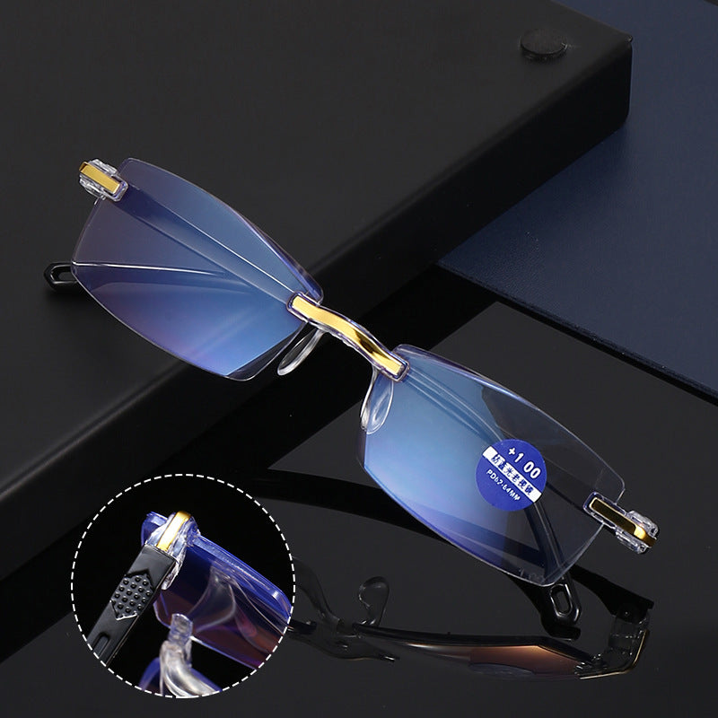 🧐👓️Okuliare na čítanie, diamantom brúsené okraje, modré svetlo blokujúce oči