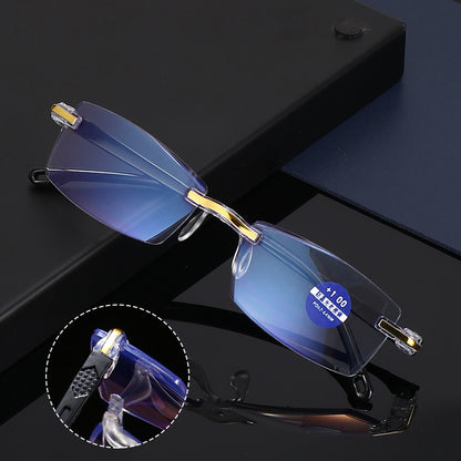 🧐👓️Okuliare na čítanie, diamantom brúsené okraje, modré svetlo blokujúce oči