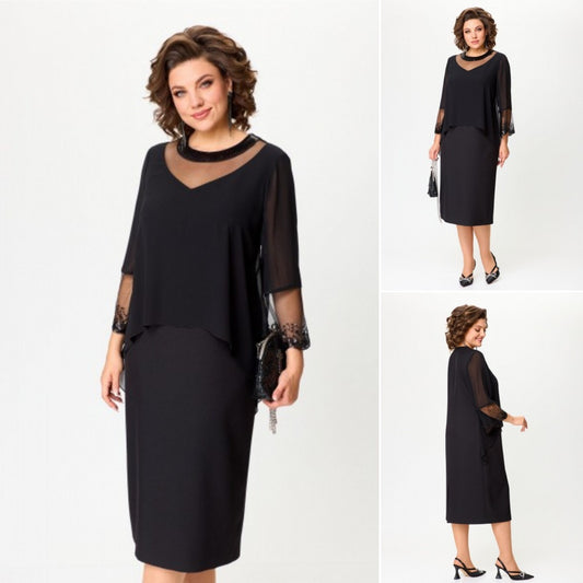 🔥【S~5XL】Rochie neagră elegantă nouă 3838771 